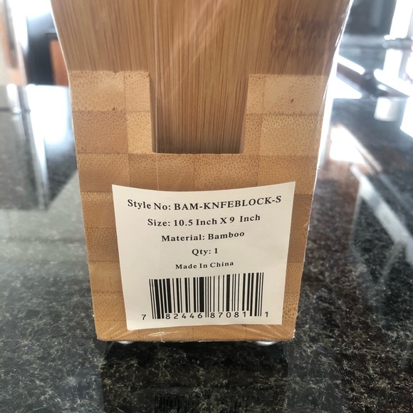 NWT Bamboo knife block - Picture 2 of 5